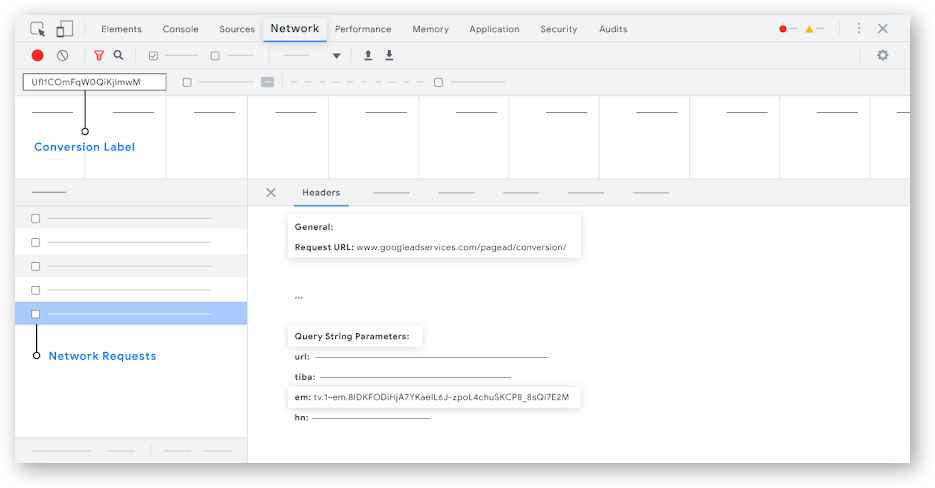 Google Ads Enhanced Conversion network request