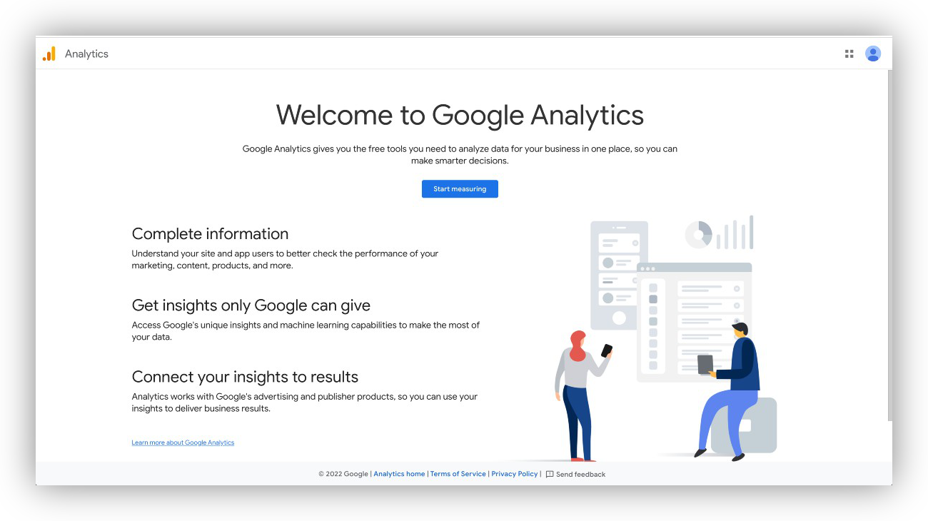 google analytics landing page