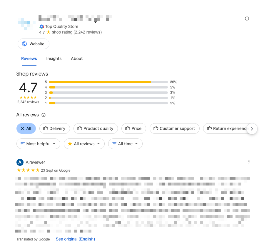Google Store Pages Report