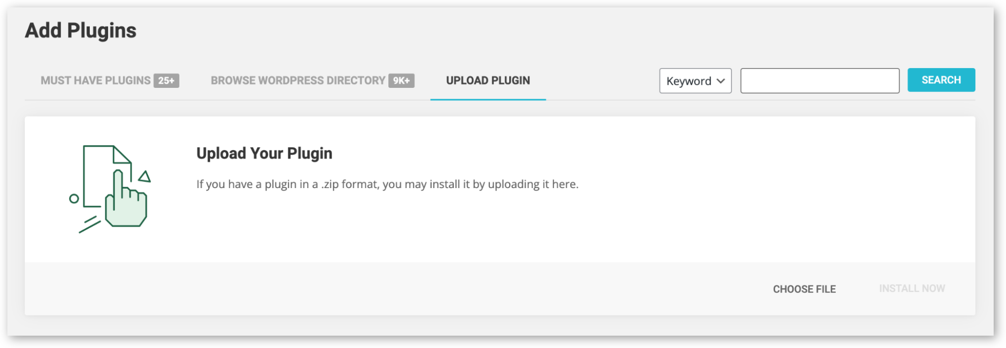 Uploading the plugin to the WordPress backend