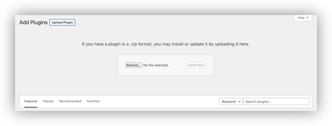 Uploading a premium plugin to WordPress using the uploader.