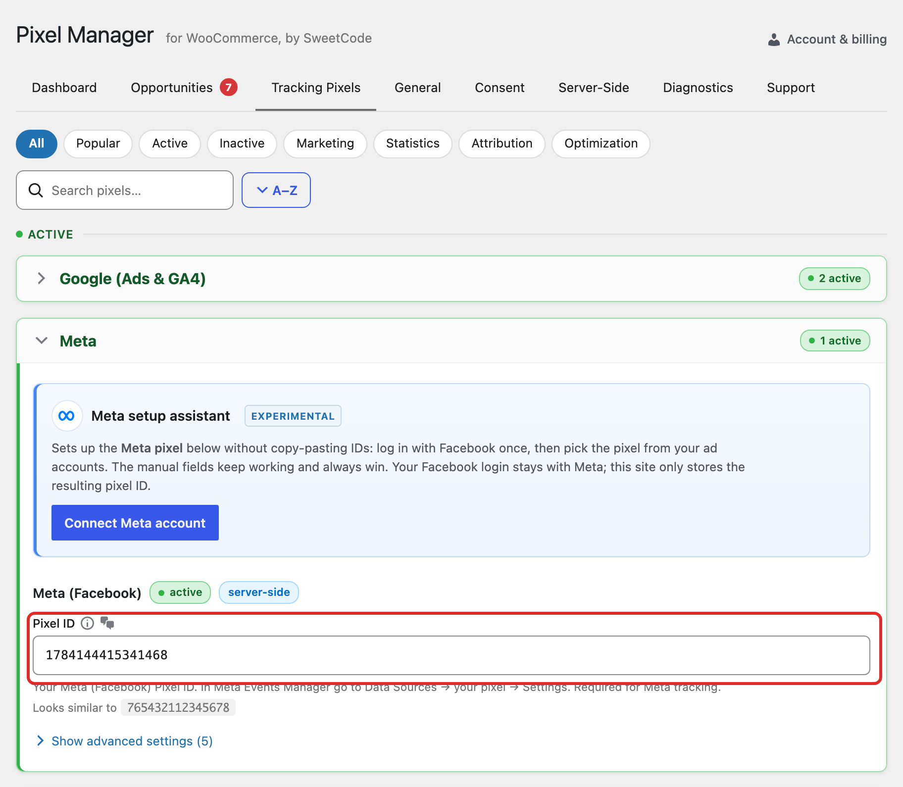 Adding the Meta pixel using Pixel Manager for WooCommerce