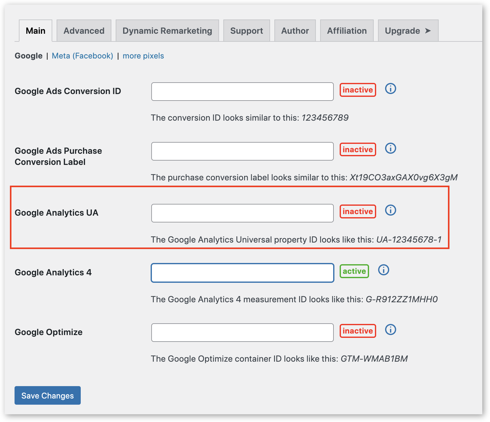 Add the Tracking ID to Pixel Manager for WooCommerce